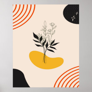 Abstract Minimalist Leaves Poster