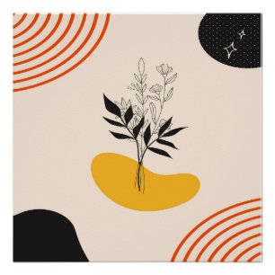 Abstract Minimalist Leaves Poster