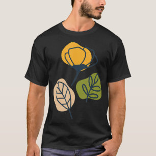 Abstract minimalist line art Floral Flower  T-Shirt