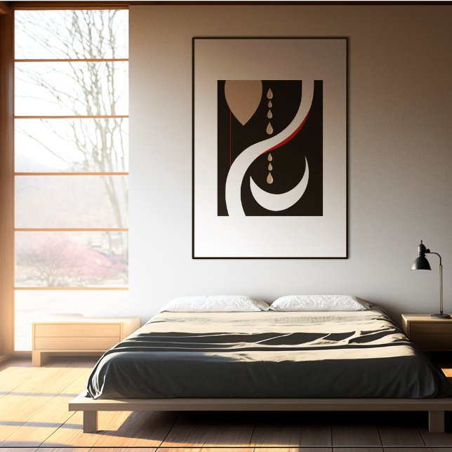 Abstract Minimalist Teardrop and Crescent Moon Poster (Creator Uploaded)