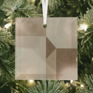 Abstract minimalist wabi style geometric art glass tree decoration