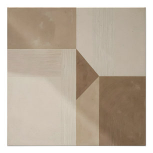 Abstract minimalist wabi style geometric art poster
