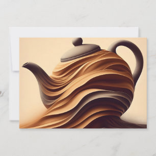Abstract Minimalist Zen Flowing Teapot Holiday Card
