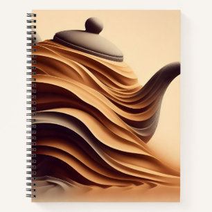Abstract Minimalist Zen Flowing Teapot Notebook