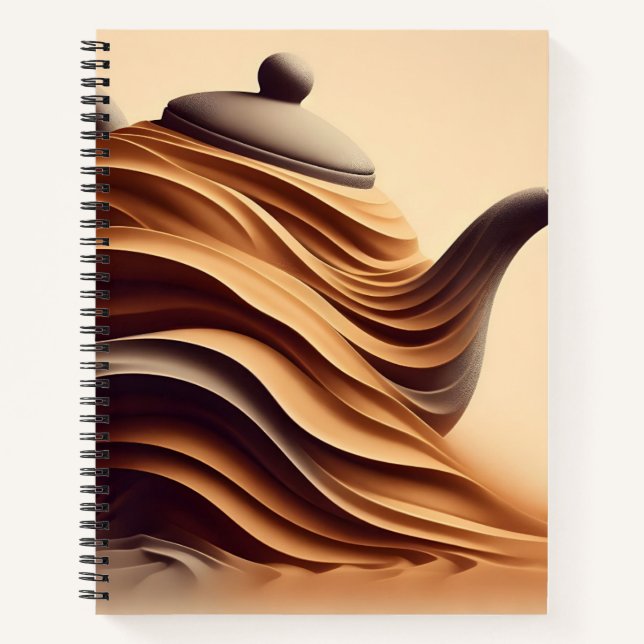 Abstract Minimalist Zen Flowing Teapot Notebook (Front)