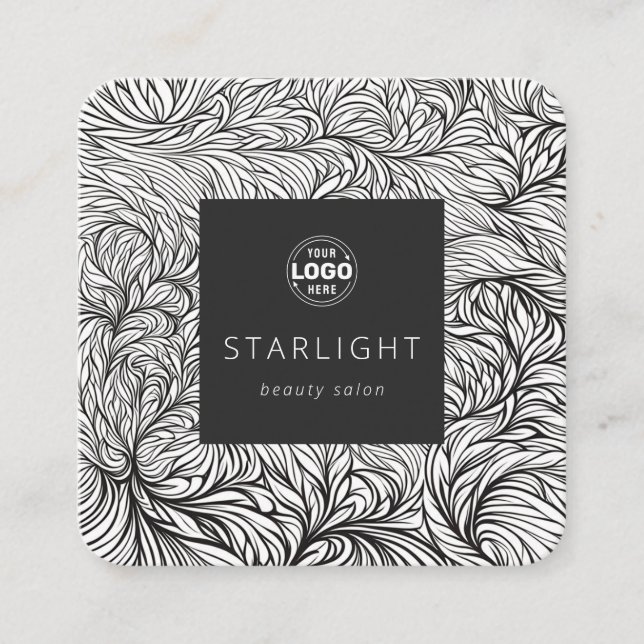 Abstract Minimalistic Beauty Salon Business Card (Front)