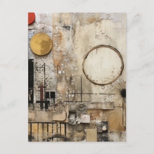 Abstract Mixed Media Collage Postcard