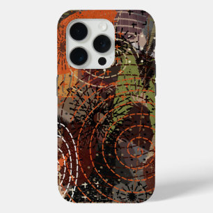Abstract Mixed Media Earthy Autumnal Colours iPhone 15 Pro Case