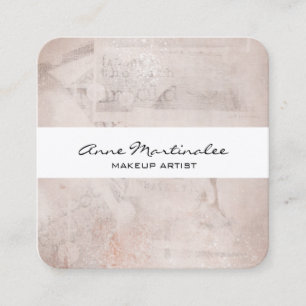 Abstract Mixed Media Neutral Tones Square Business Card