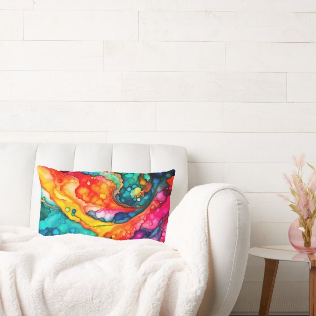 Abstract Mixed Media Pop Art Throw Pillow (Couch)