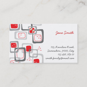 Abstract Mod Retro Red Cherry Squares Profile Card
