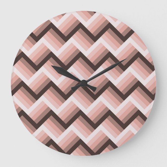 Abstract Modern 3D Stripe Seamless Large Clock (Front)