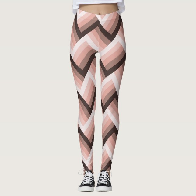 Abstract Modern 3D Stripe Seamless Leggings (Front)