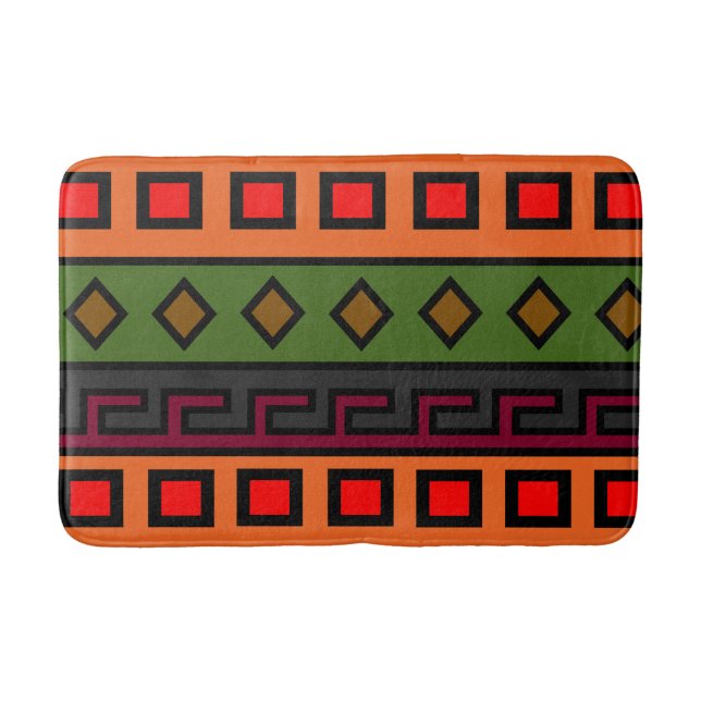 Abstract Modern African colourful pattern Bath Mat (Front)