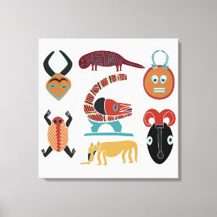 Abstract Modern African tribal face art Canvas Print