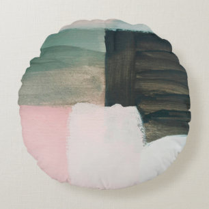 Abstract modern art background. Painting grey and  Round Cushion