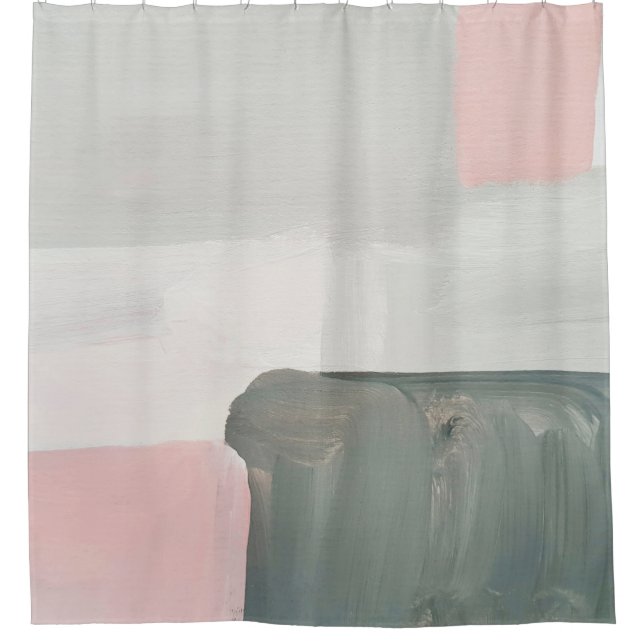 Abstract modern art background. Painting pink, gra Shower Curtain (Front)