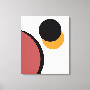 Abstract Modern Art Circles Orange Brown Black Canvas Print