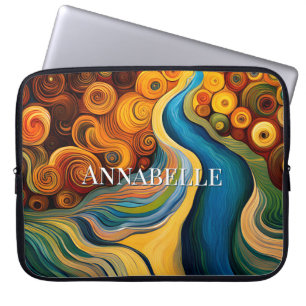 Abstract Modern Art Colour Swirls Laptop Sleeve