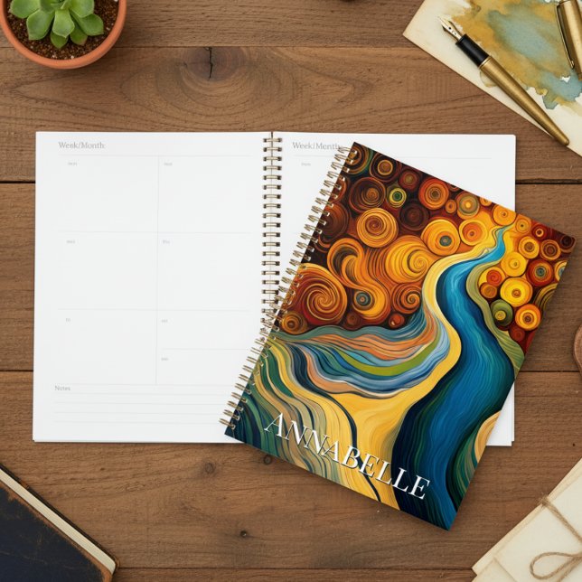 Abstract Modern Art Colour Swirls Planner (Creator Uploaded)