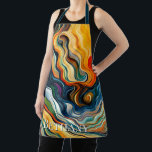 Abstract Modern Art Colour Waves Apron<br><div class="desc">This modern abstract design is eye-catching and makes a true statement with its rich,  jewel colours and textures. Vivid and stunning. Personalise it with a name. Wear it for cooking or for crafting. Created by Simply Farmhouse Press.</div>
