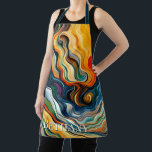 Abstract Modern Art Colour Waves Apron<br><div class="desc">This modern abstract design is eye-catching and makes a true statement with its rich,  jewel colours and textures. Vivid and stunning. Personalise it with a name. Wear it for cooking or for crafting. Created by Simply Farmhouse Press.</div>