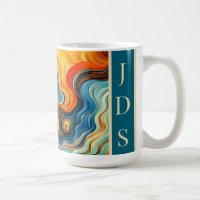 Abstract Modern Art Colour Waves Monogram