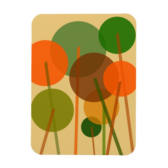 Abstract Modern Art Geometric Floral Pattern  Magnet (Vertical)