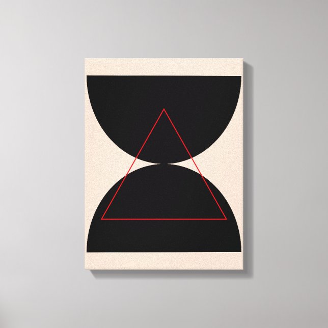 Abstract Modern Art Geometric Forms Black Canvas Print (Front)