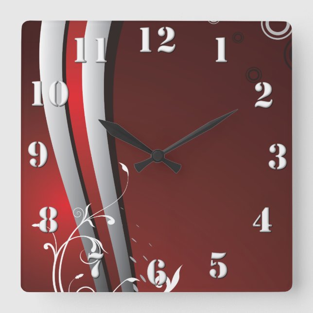 Abstract Modern Art Square Wall Clock (Front)