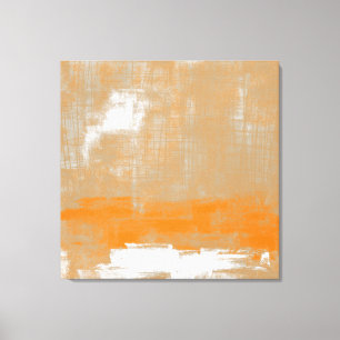 Abstract modern art style orange grey white canvas print