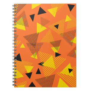 Abstract Modern Art Triangles Orange Yellow Black Notebook