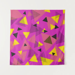 Abstract Modern Art Triangles Purple Yellow Black Tapestry