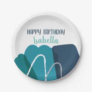 Abstract Modern Birthday Paper Plate