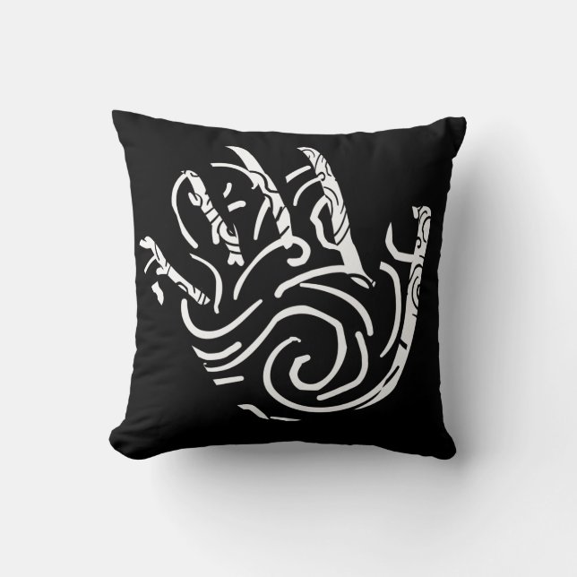 Abstract modern black and white cushion (Front)