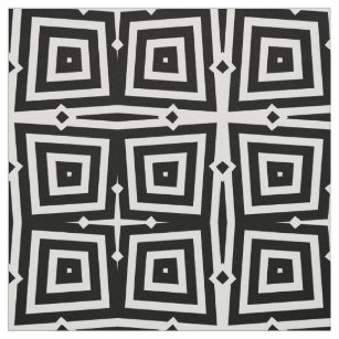 Abstract Modern Black & White Geometric Pattern Fabric