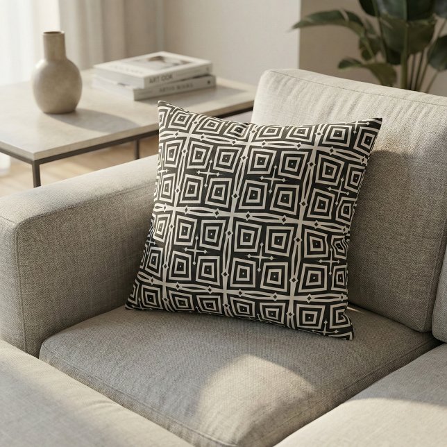 Abstract Modern Black & White Geometric Pattern Fabric (Creator Uploaded)