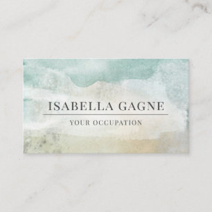 Abstract Modern Blue Green Watercolor Shapes Business Card