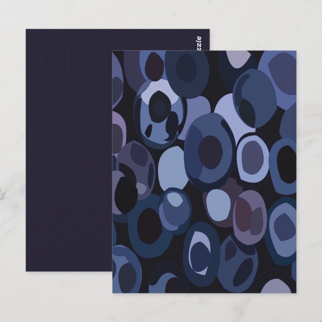 Abstract Modern Blueberry  Postcard (Front/Back)