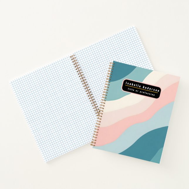 Abstract Modern Blush Pink Mint Collection Notebook (Inside)