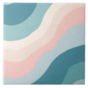 Abstract Modern Blush Pink Mint Collection Tile