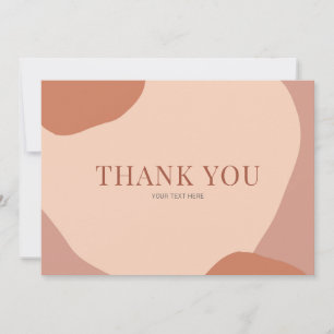 Abstract Modern Brown Blush Thank You Card