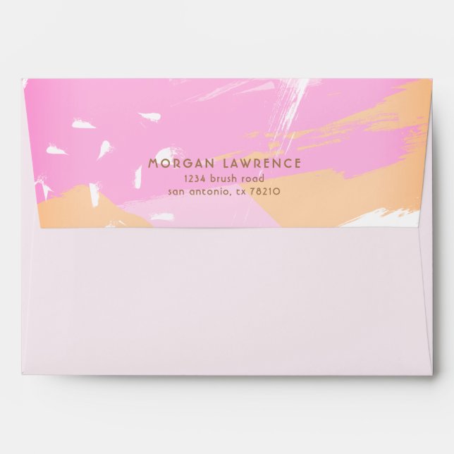 Abstract modern burush stroke Pre-addressed Envelope (Back (Top Flap))