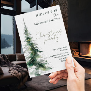  Abstract Modern Christmas Tree Party Invitation