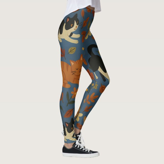 Abstract Modern Collage Artistic Pattern Leggings (Right)