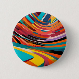 Abstract Modern Colorful Bright Pattern Bold Art 6 Cm Round Badge