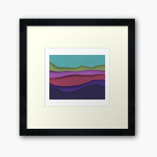 Abstract Modern Colorful Waves and Hills Poster