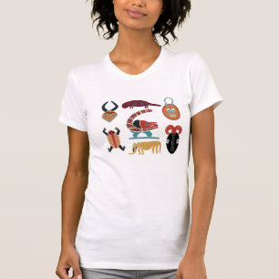 Abstract modern Colourful African Tribal face art T-Shirt