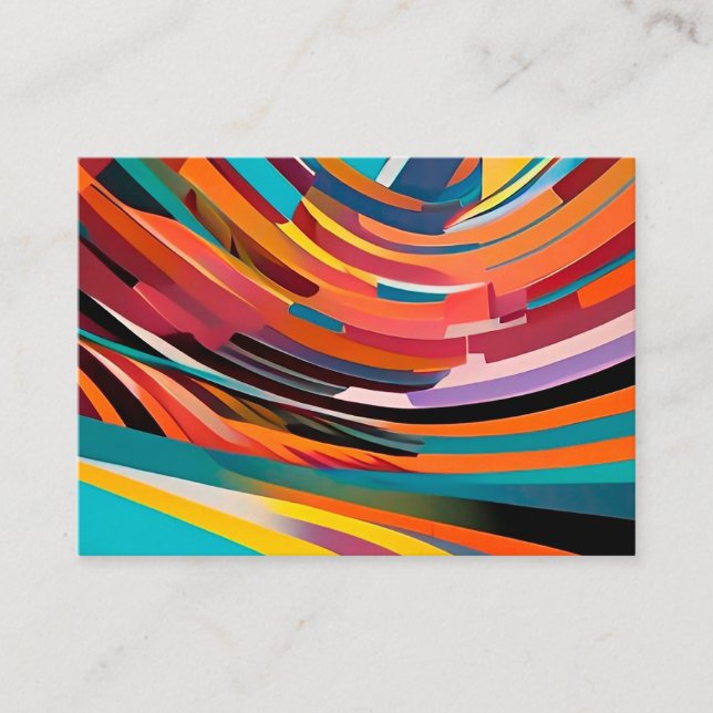 Abstract Modern Colourful Bright Pattern Bold Art Business Card (Front)