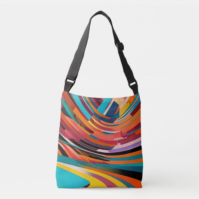Abstract Modern Colourful Bright Pattern Bold Urba Crossbody Bag (Front)